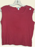 Dressbarn Red Ribbed Sleeveless Top