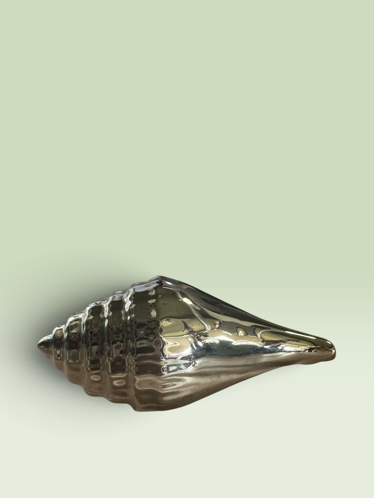 Silver Ceramic Conch Shell Décor