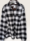 John Wayne Black & White Buffalo Plaid Fleece Pullover