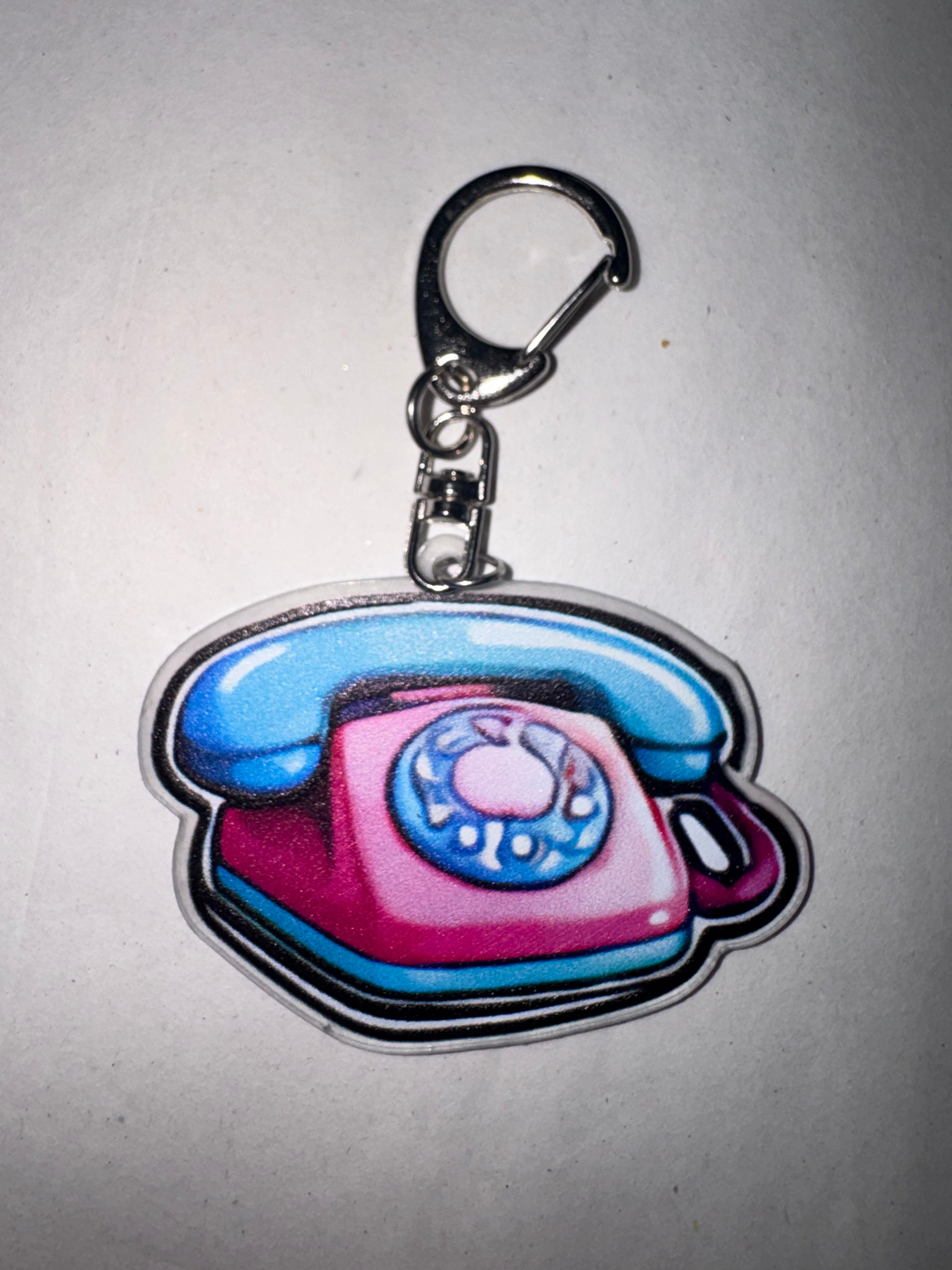 Vintage Rotary Phone Acrylic Keychain