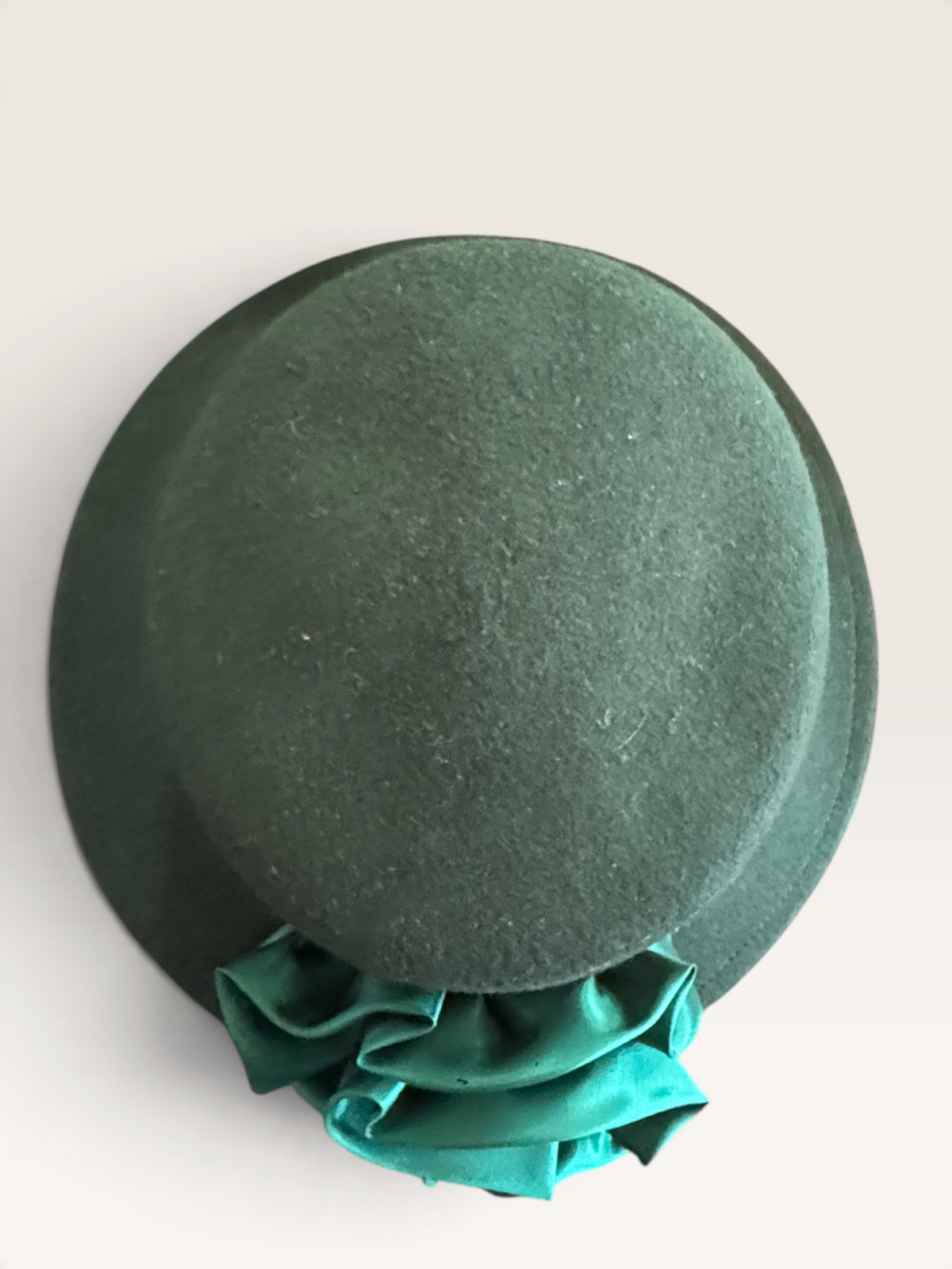 Cappelli Forest Green Felt Hat with Satin Rosette