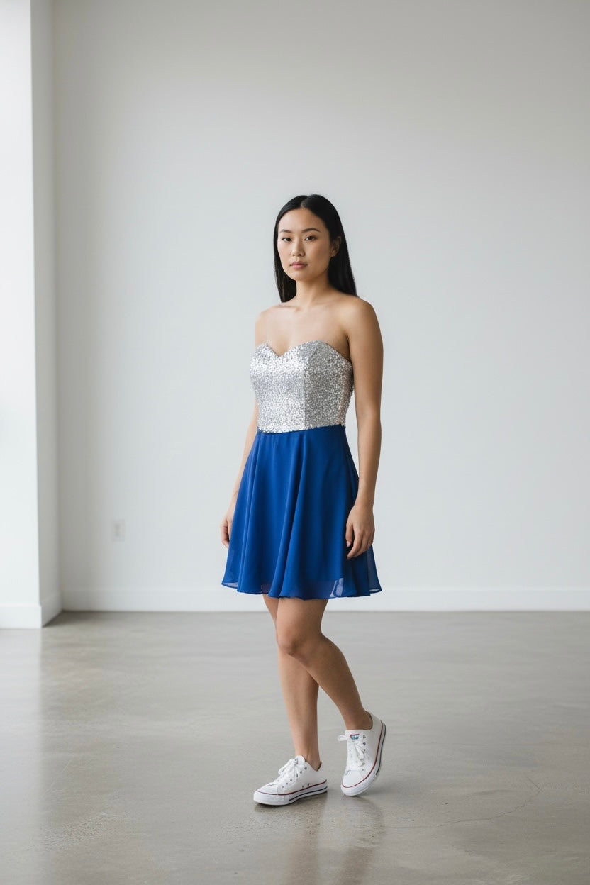 B. Darlin Royal Blue Sequin Party Dress