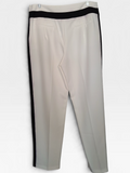 MILLY Black & White Cady Stretch Tuxedo Trousers