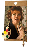 Artist Palette & Paintbrush Earrings