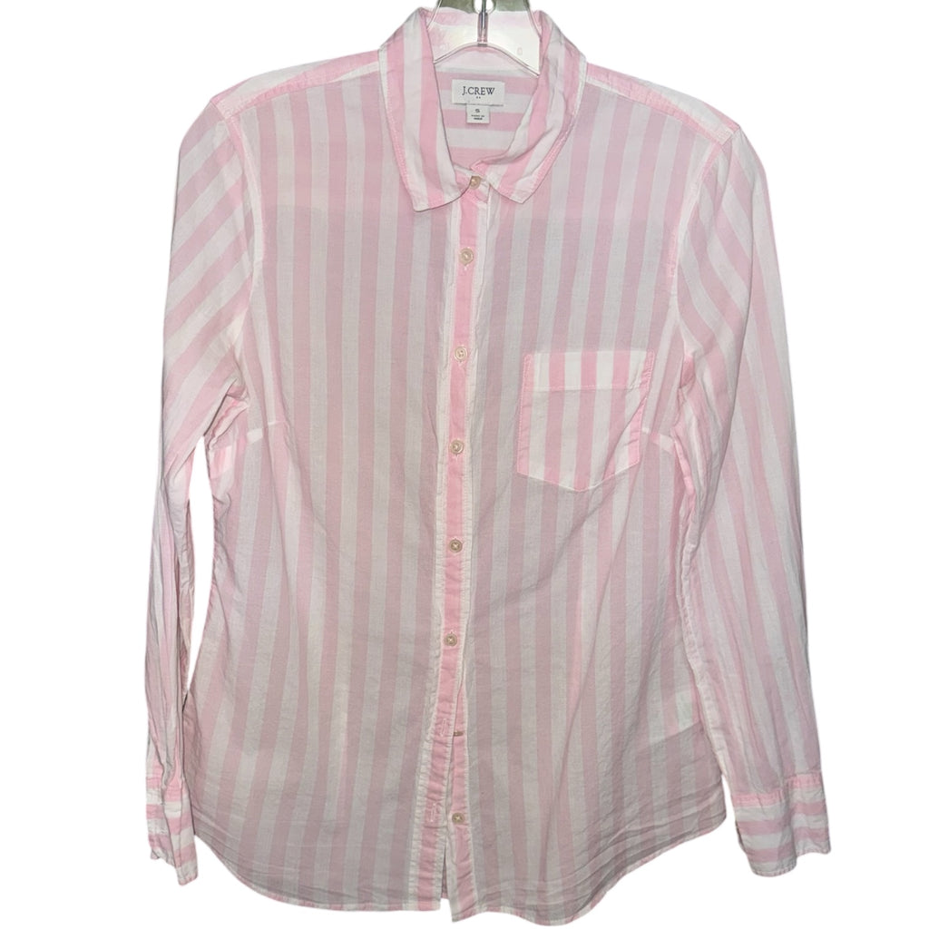 Crew Pink & White Striped Button-Down