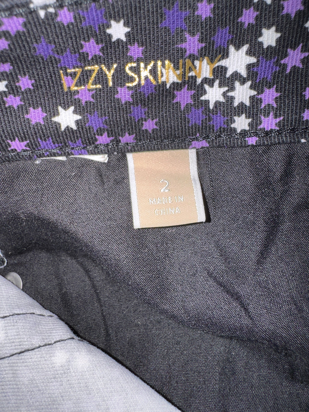 Michael Kors "Izzy Skinny" Purple & White Star Print Pants