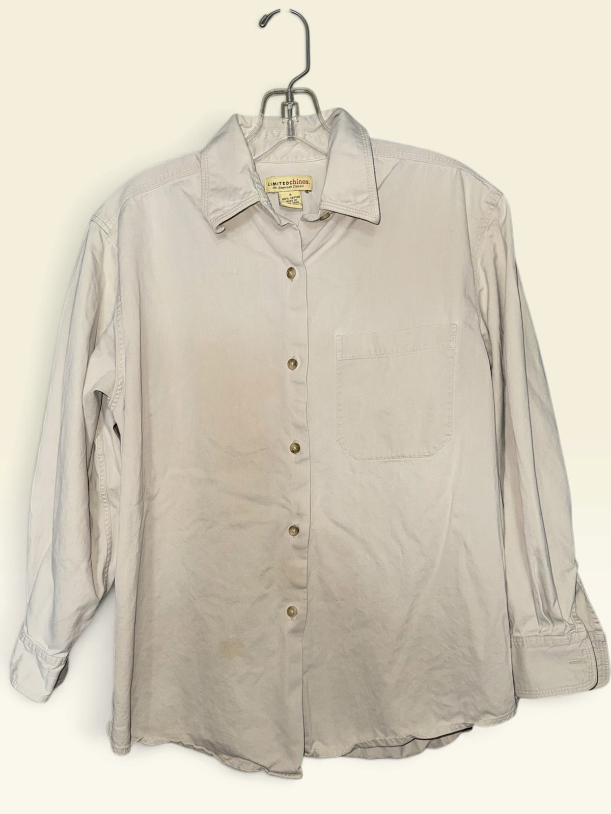 Limited Chinos Cream Cotton Button-Front Shirt