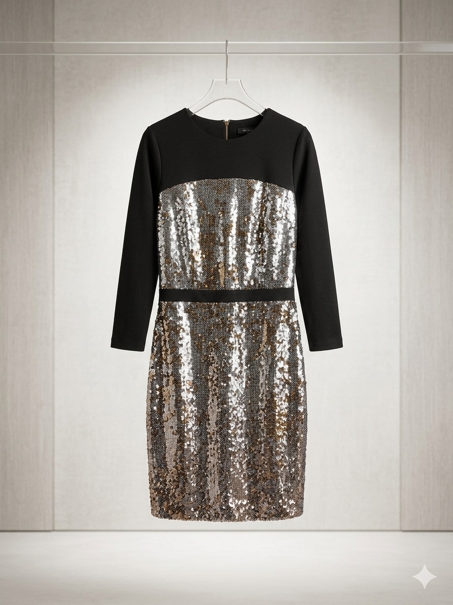 The Limited Women's Long-Sleeve Sequin Cocktail Dress