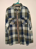 Bob Timberlake Olive & Navy Buffalo Plaid Shirt with Corduroy Trim