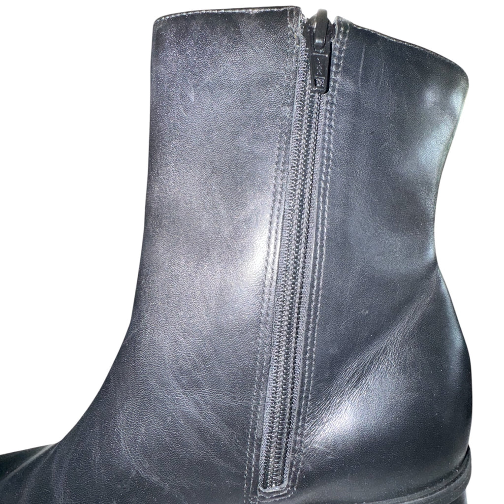 Naturalizer Women's Black Leather Square Toe Ankle Boots