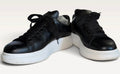 Alexander McQueen Oversized Black Leather Platform Sneakers