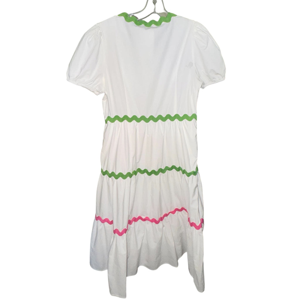 House of Dazzle Boutique White Ric Rac Tiered Dress (NWT)