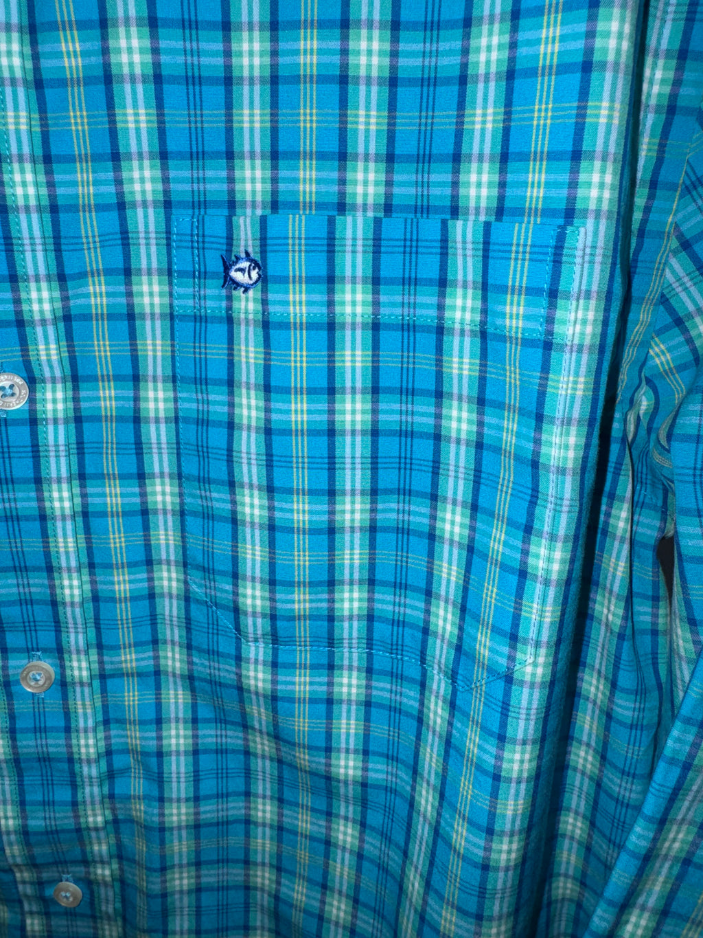 Southern Tide Classic Fit Blue Plaid Button-Down Shirt