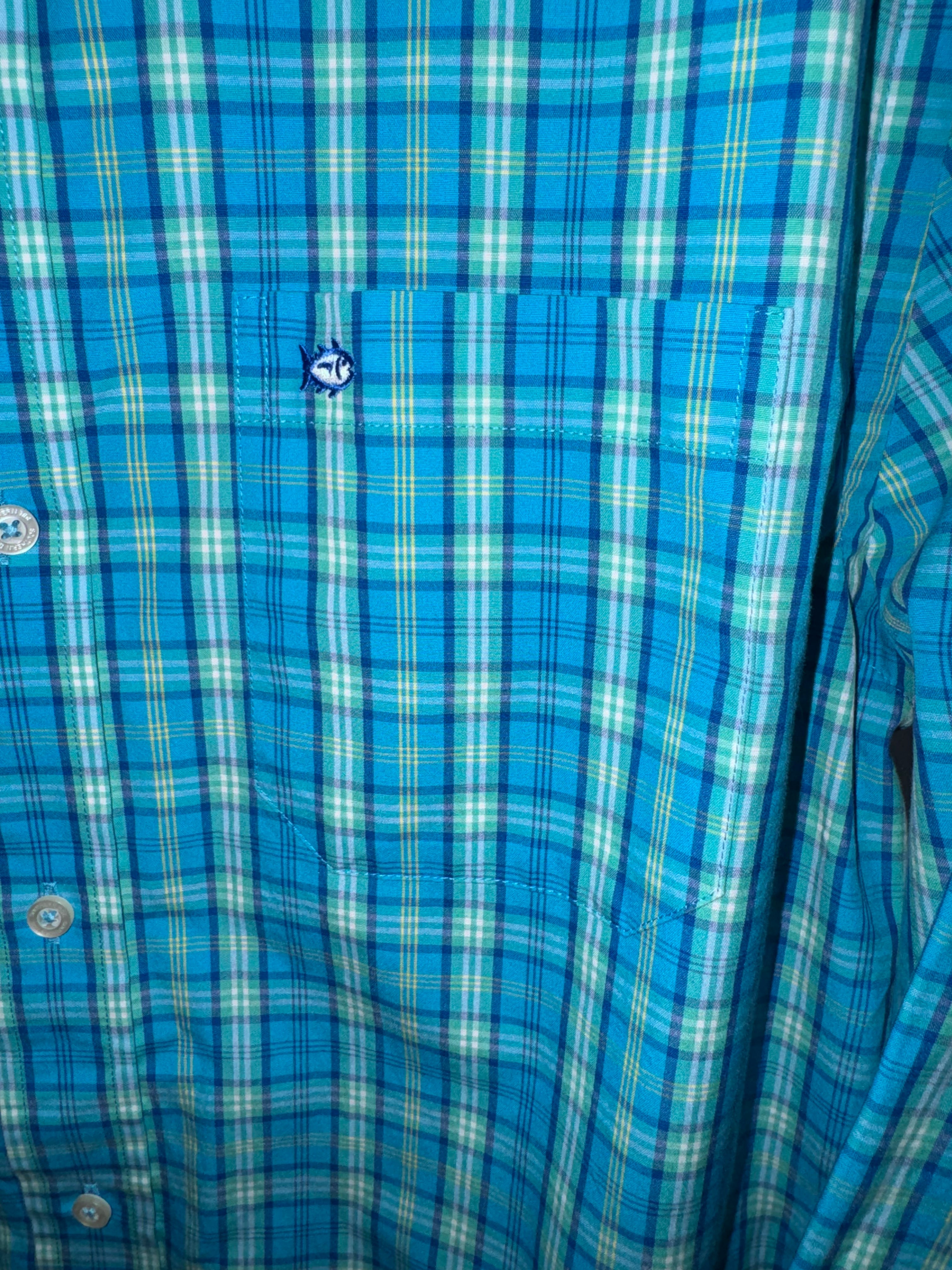 Southern Tide Classic Fit Blue Plaid Button-Down Shirt