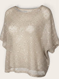 Women’s Sequin Sheer Short Sleeve Glitter Shirt