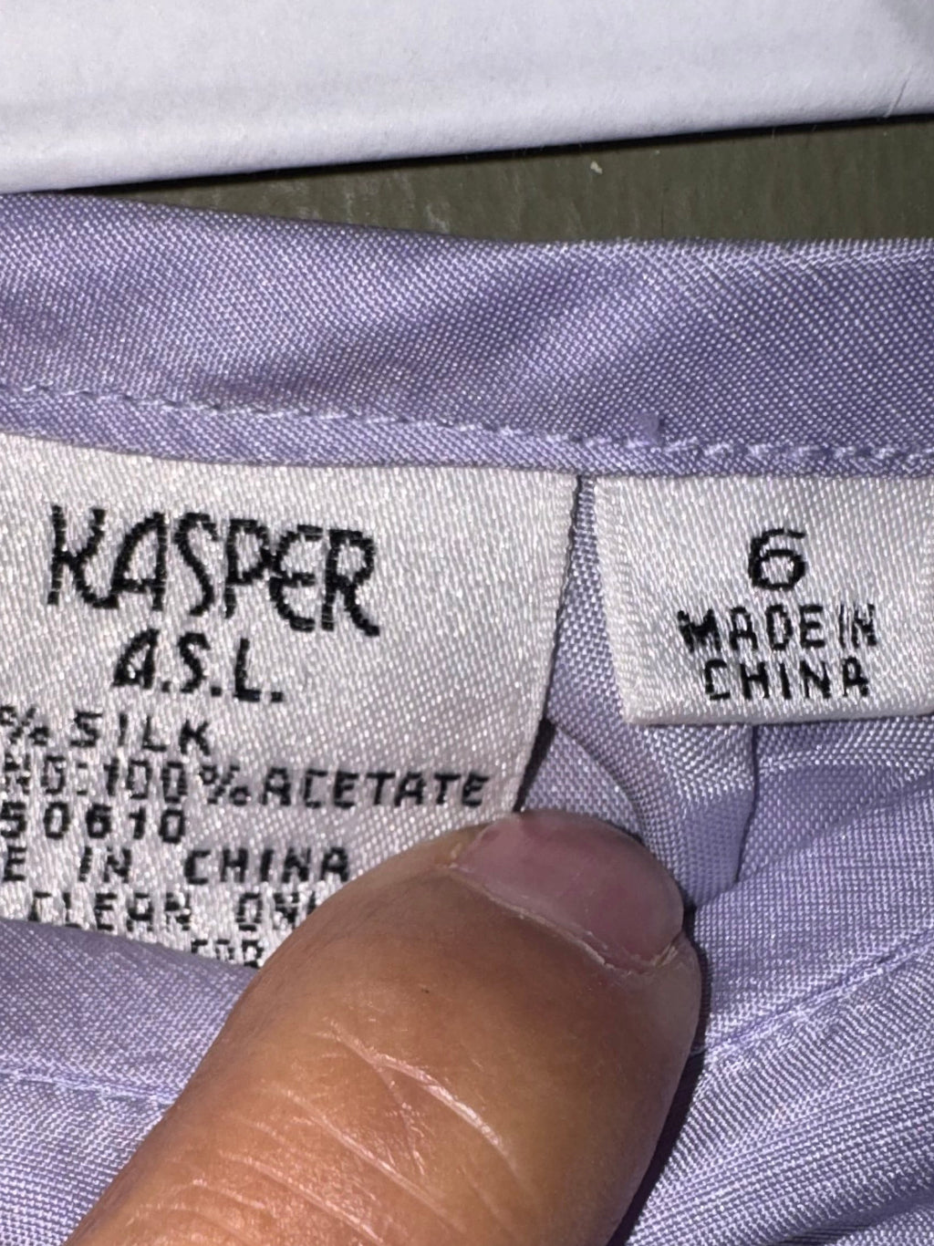 Kasper Lavender 100% Silk Midi Skirt