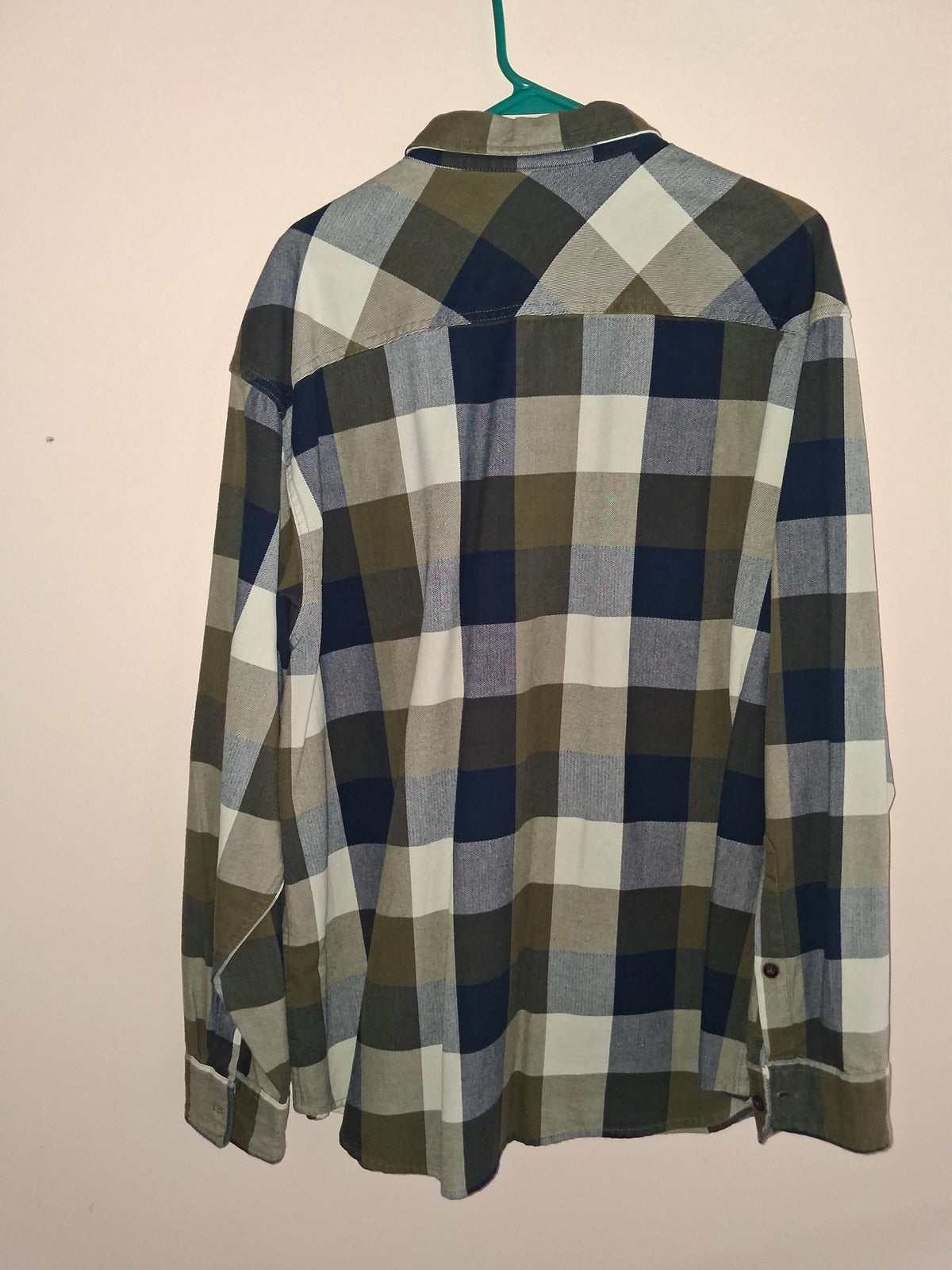Bob Timberlake Olive & Navy Buffalo Plaid Shirt with Corduroy Trim