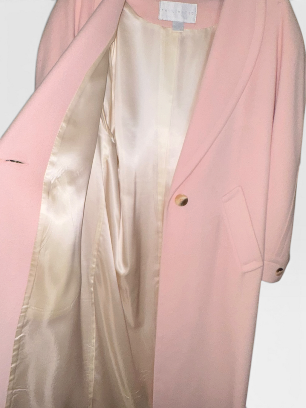 Vintage The Limited Blush Pink Wool-Blend Long Coat