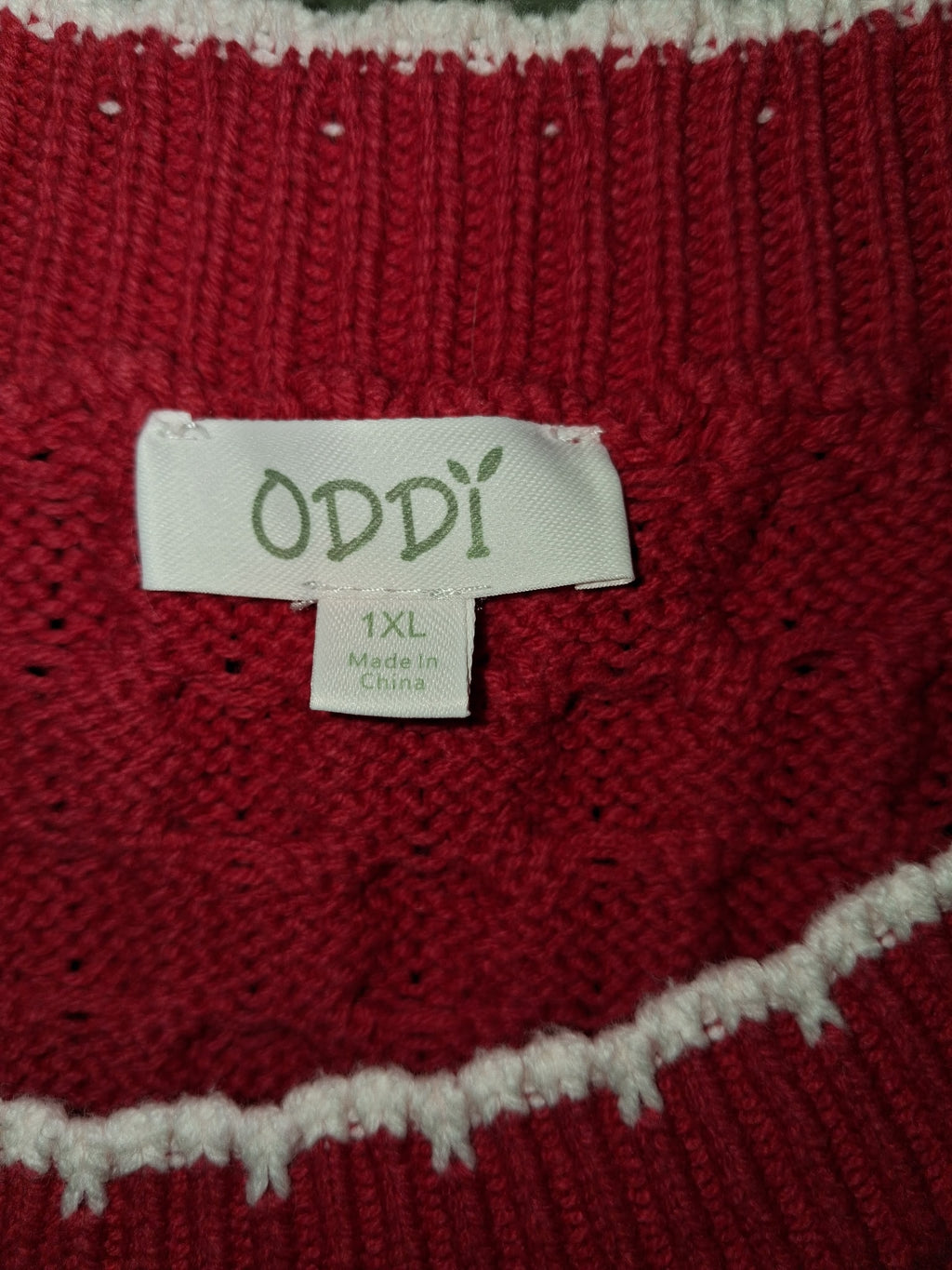ODDI Cable-Knit Ruffle Sleeve Sweater