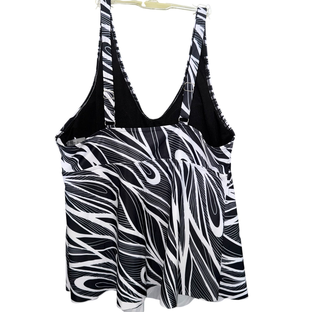 Zebra Print Flyaway Tankini Top