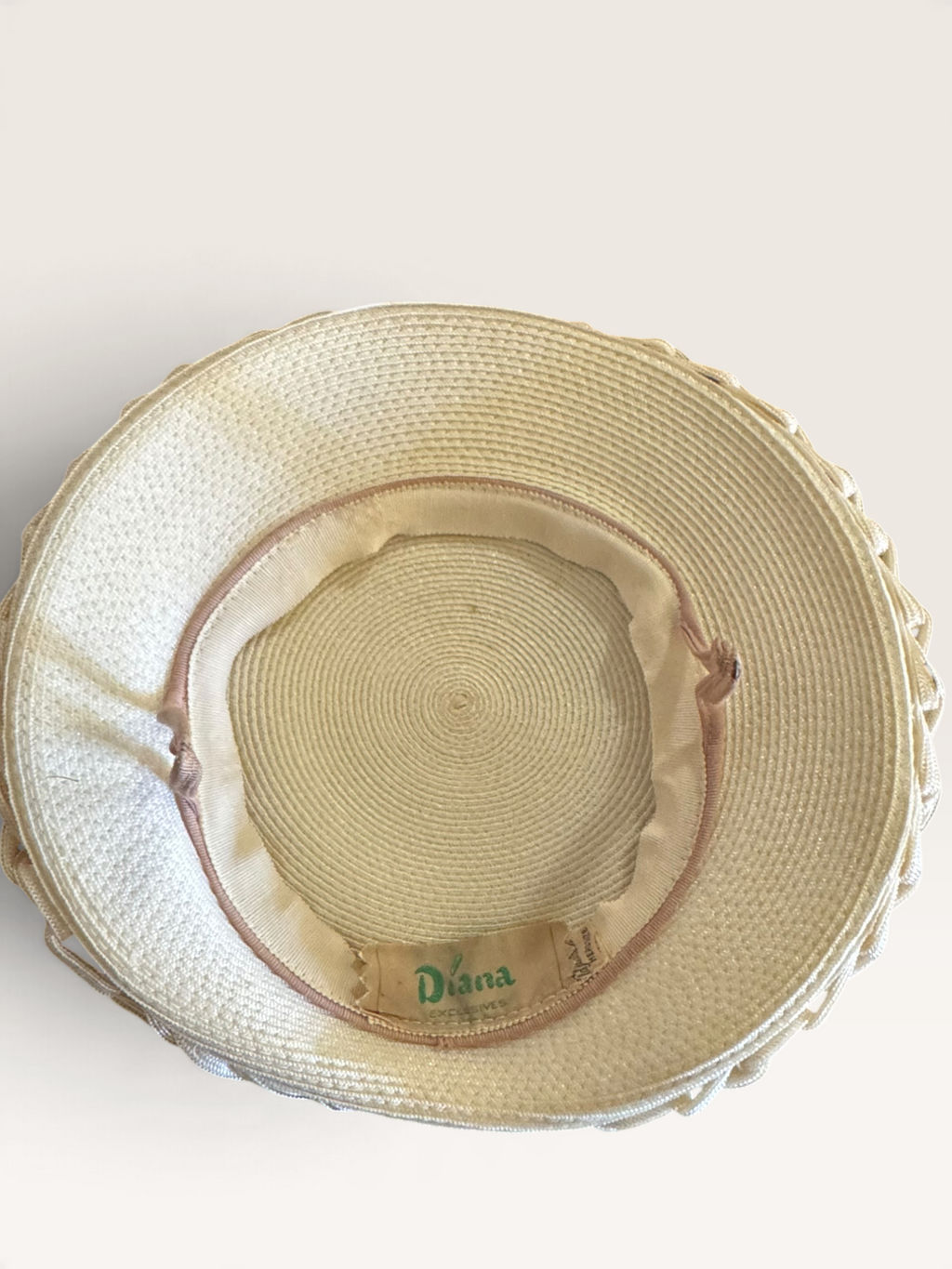 Diana Exclusives Ivory Braided-Trim Dress Hat