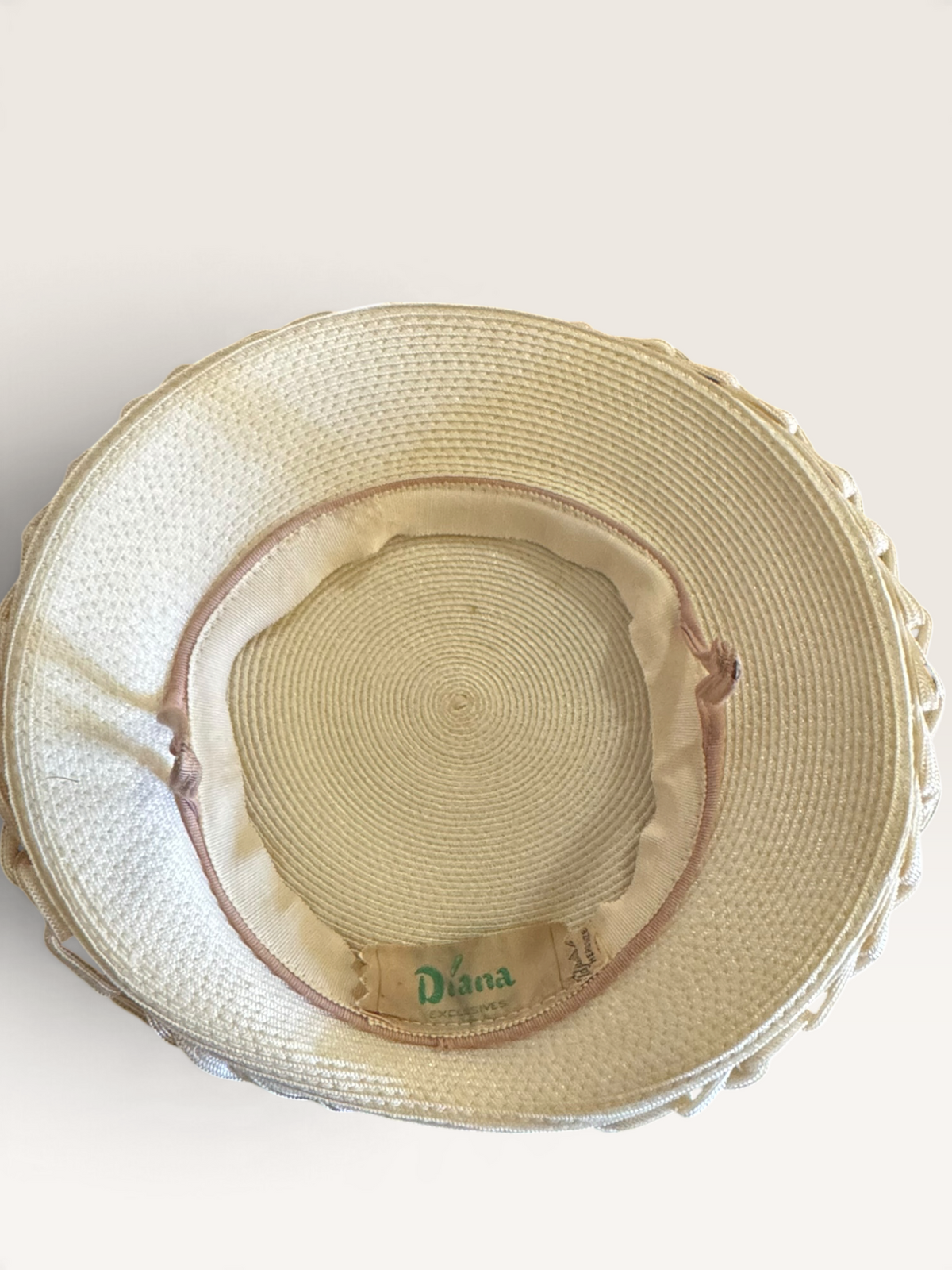 Diana Exclusives Ivory Braided-Trim Dress Hat