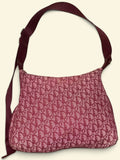 Christian Dior Burgundy Trotter Monogram Jacquard Crossbody Messenger Bag