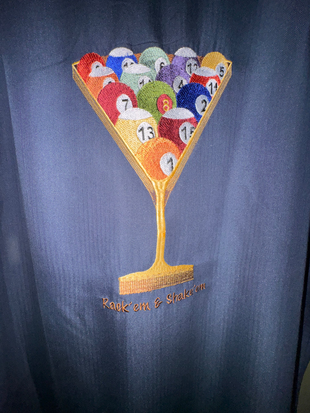 Caribbean “Rack ’Em & Shake ’Em” Pool Shirt NWT