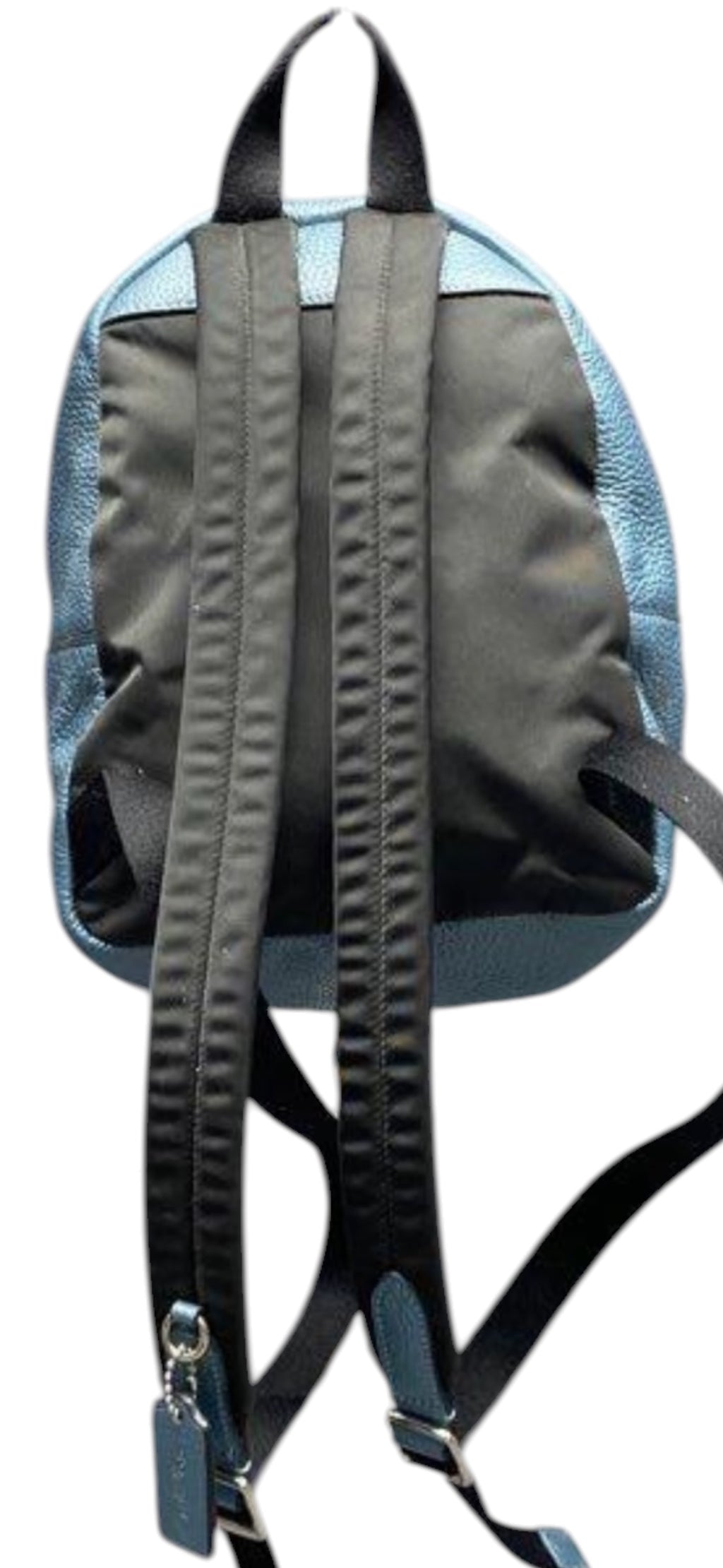 Coach Mini Charlie Metallic Sky Blue Pebbled Leather Backpack