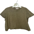 Chloe + Katie Olive Raw Hem Crop Top