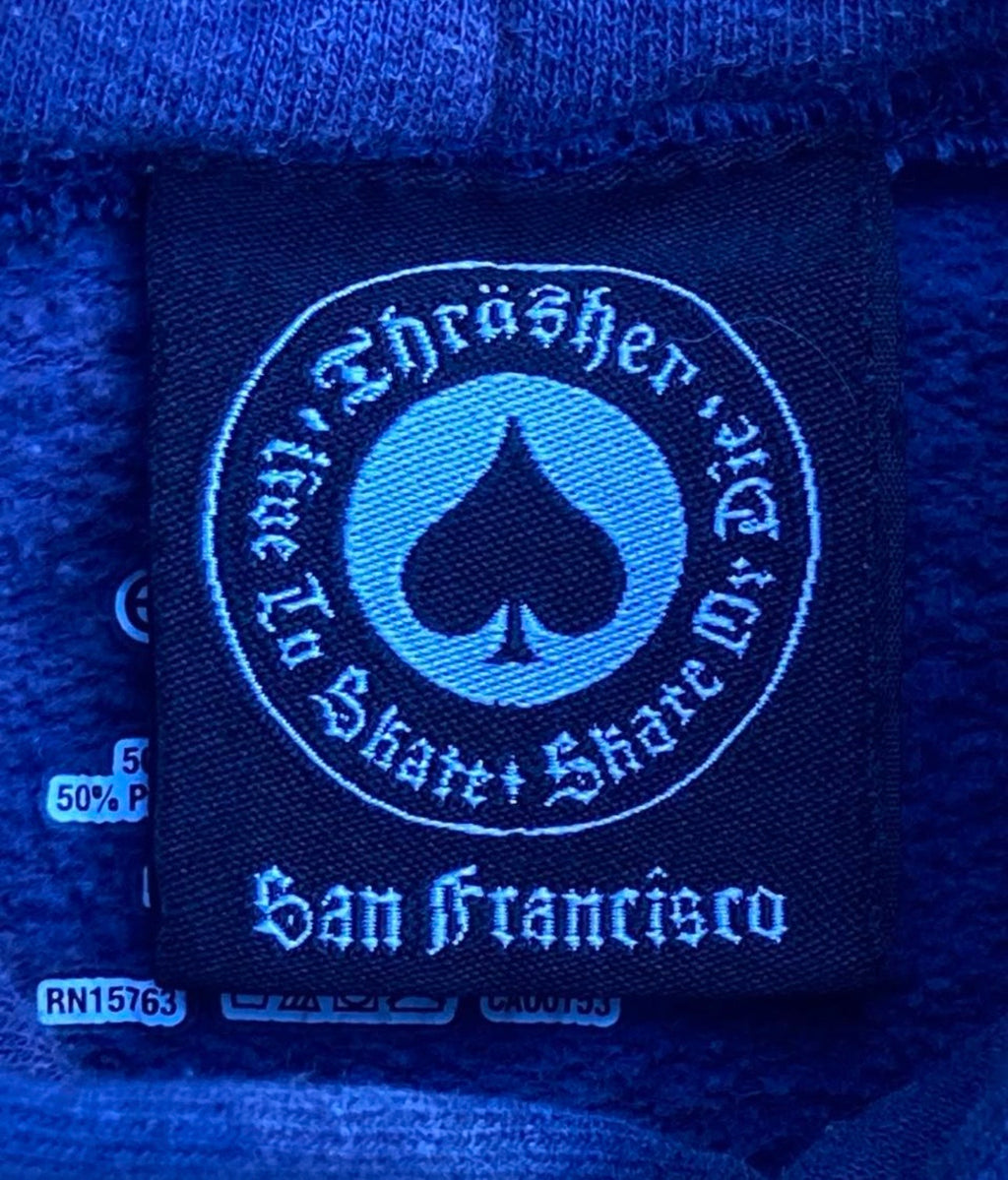 Thrasher Flame Logo Navy Pullover Hoodie