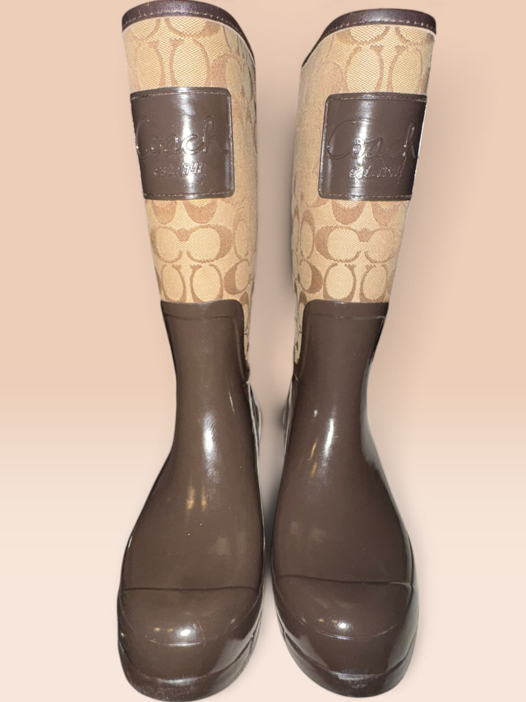 Coach Signature C Tall Rain Boots