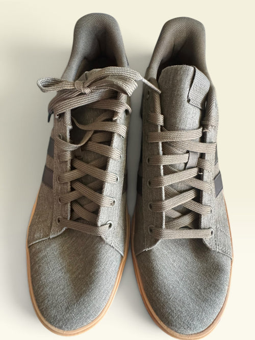 Adidas Canvas Sneakers with Black Stripes & Gum Soles