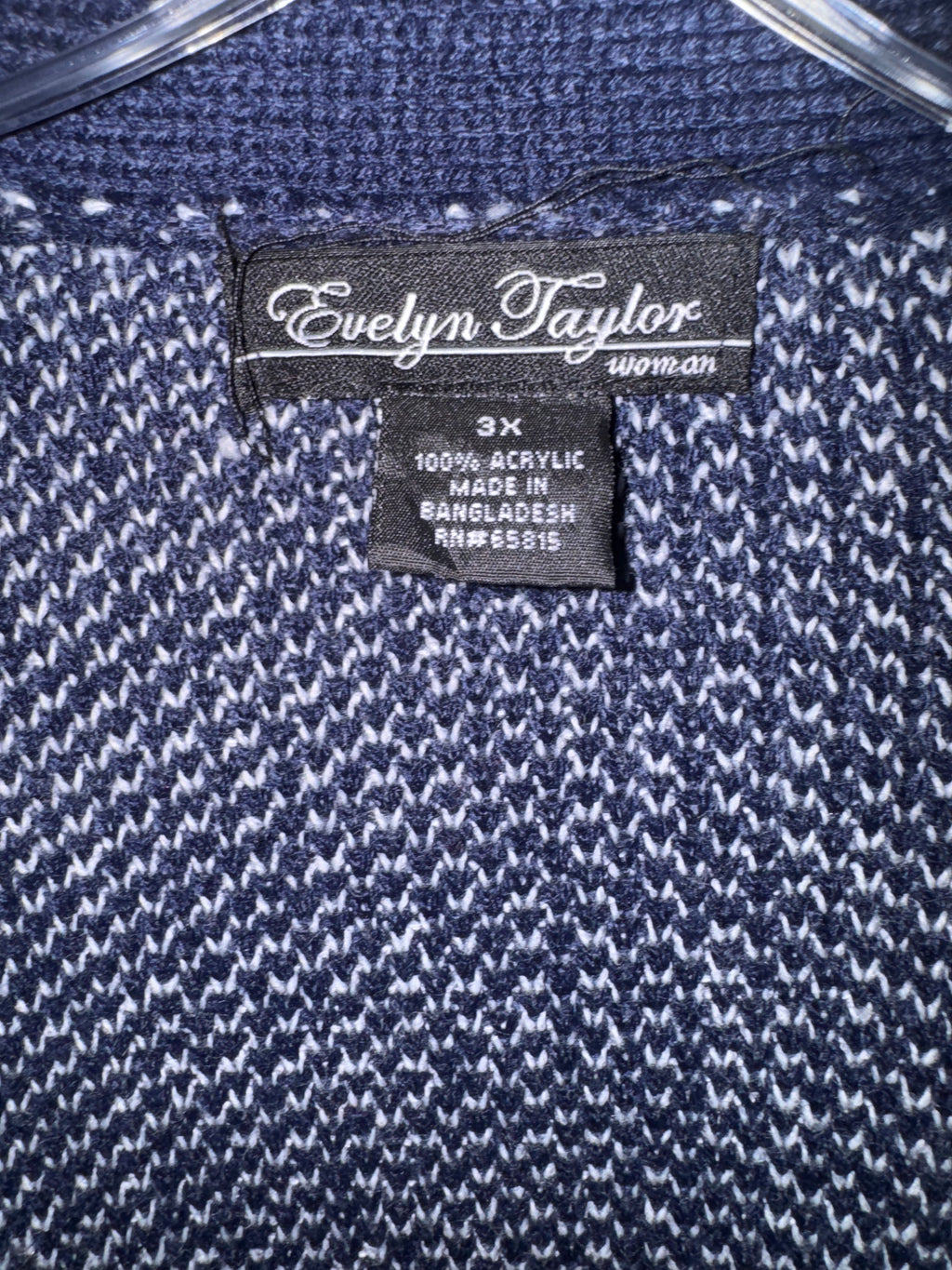 Evelyn Taylor Navy Star Long Cardigan