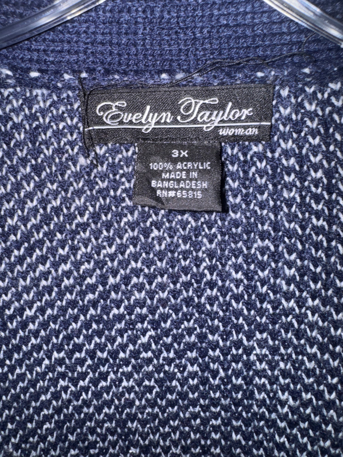 Evelyn Taylor Navy Star Long Cardigan
