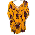 Terra & Sky Floral Peasant Blouse