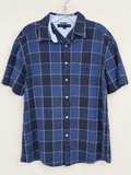 Tommy Hilfiger Navy Windowpane Short-Sleeve Shirt
