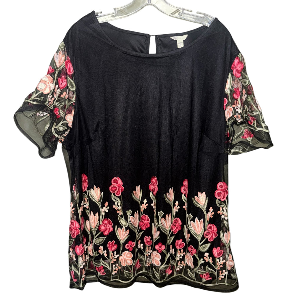 EST. 1986 Black Satin Blouse