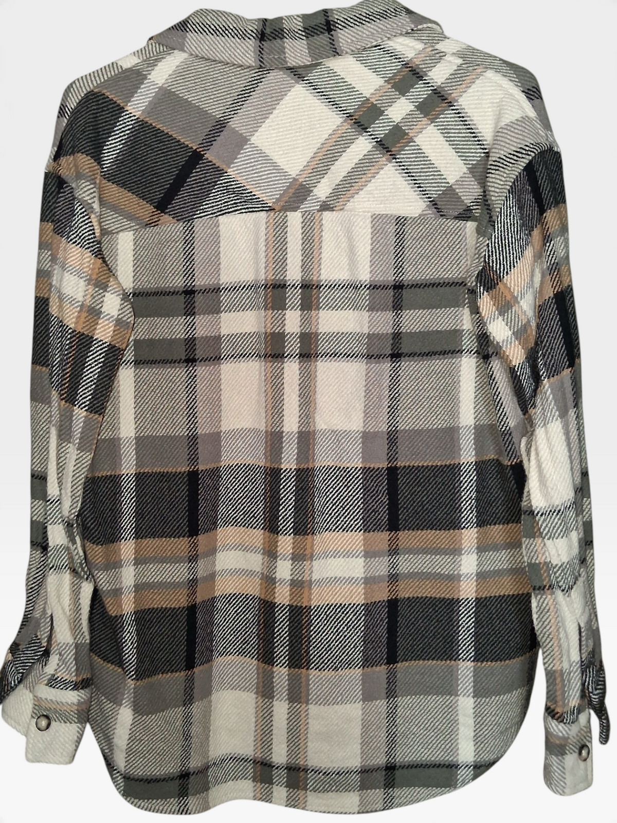 Natural Reflections Women's Neutral Plaid Flannel Shirt