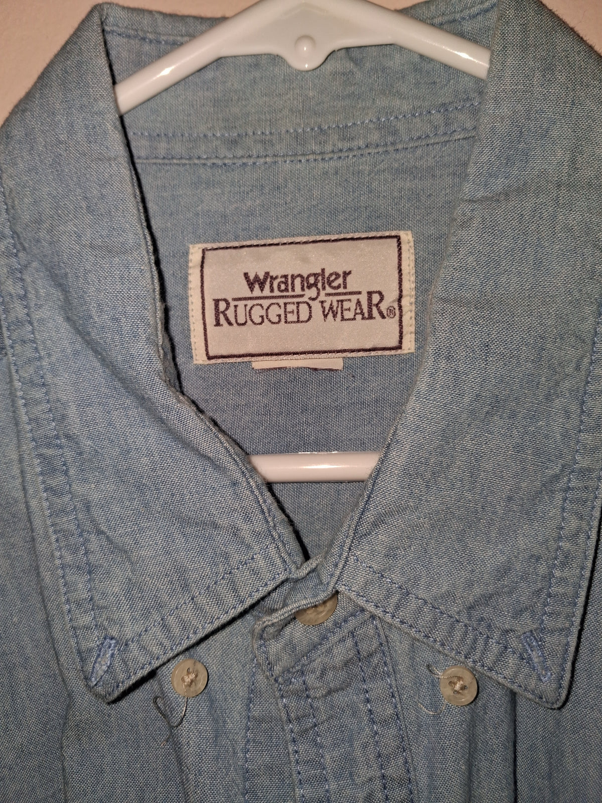 Wrangler Rugged Wear Light Blue Short-Sleeve Denim Shirt