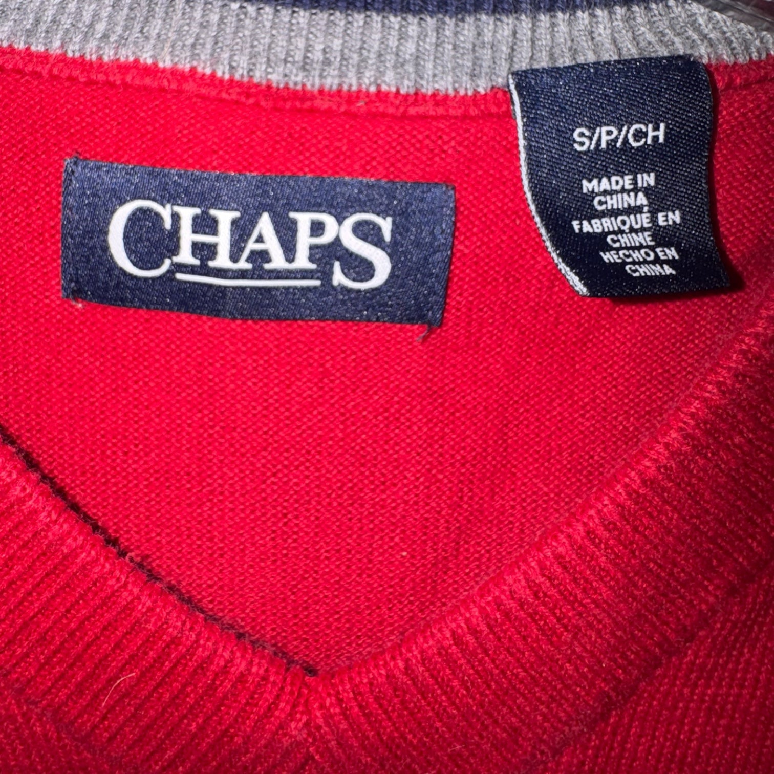 Chaps Red V-Neck Sweater Vest