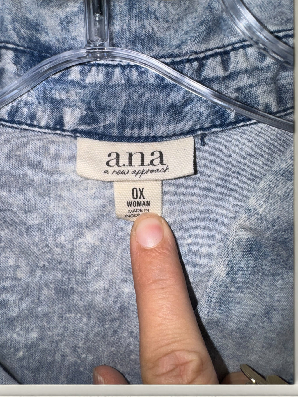 a.n.a Acid-Wash Denim Button-Front Shirt