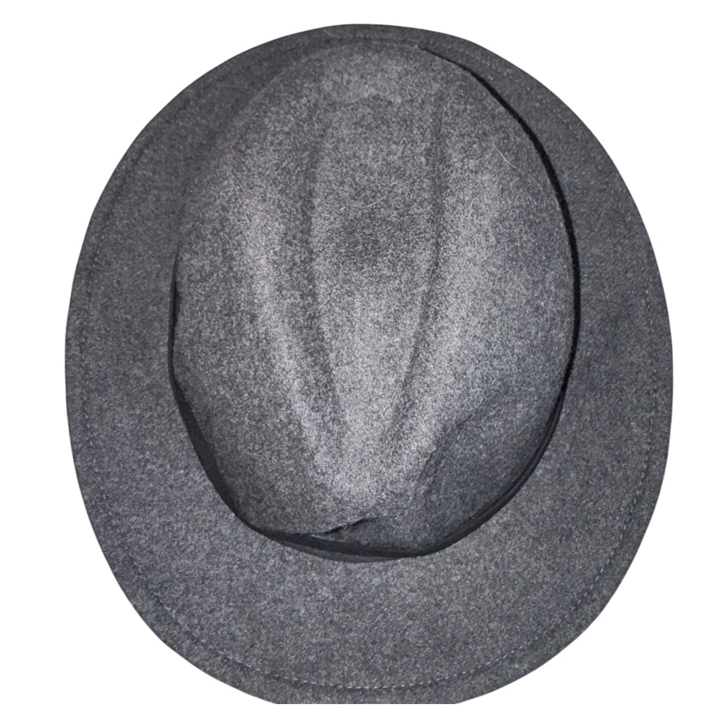 Charcoal Gray Wool Blend Fedora Hat | Classic Wide Brim Unisex Style