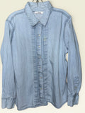 Back in the Saddle Pintuck Pearl-Snap Denim Shirt