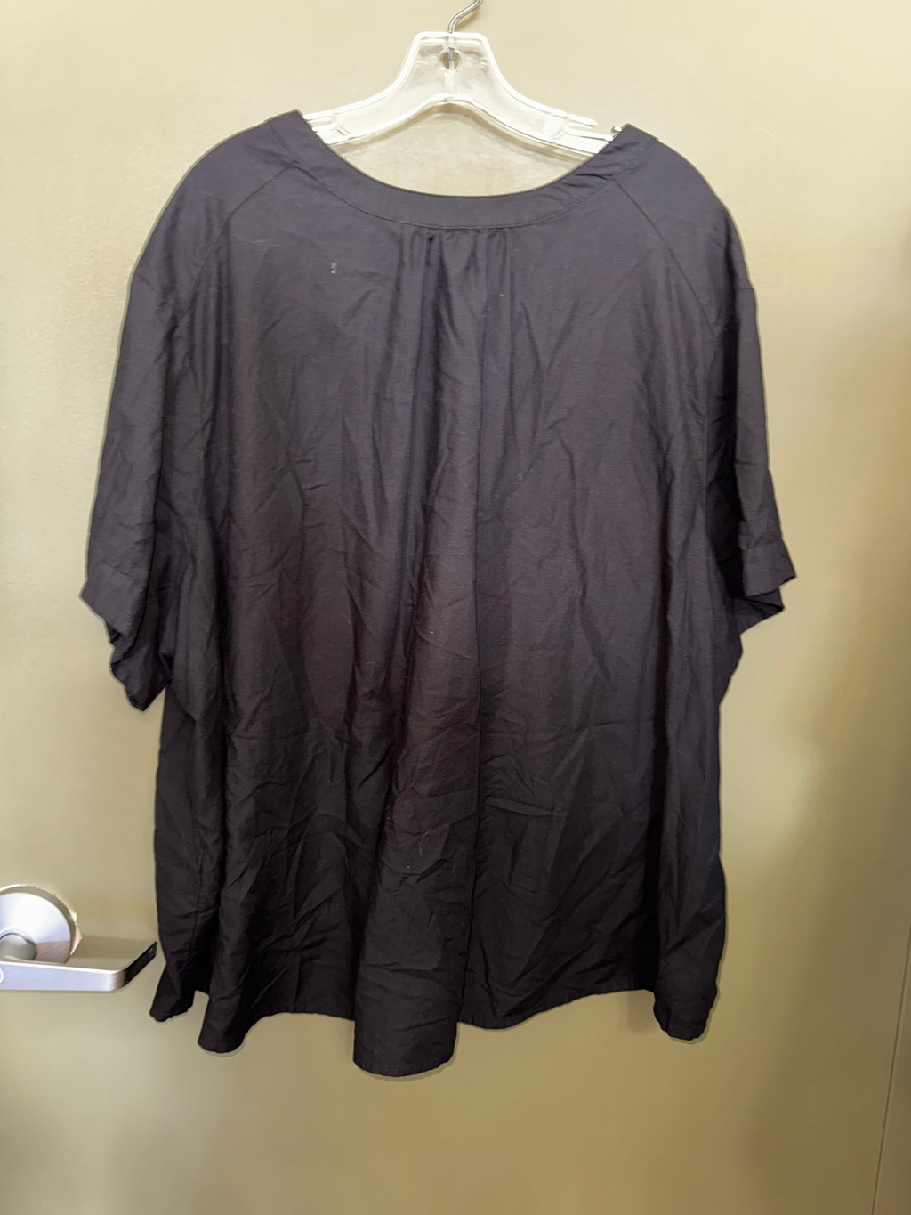 Terra & Sky Black Gauze Babydoll Tunic Blouse