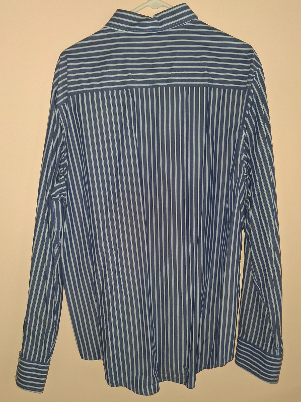 Aéropostale Blue & Cream Striped Cotton Shirt