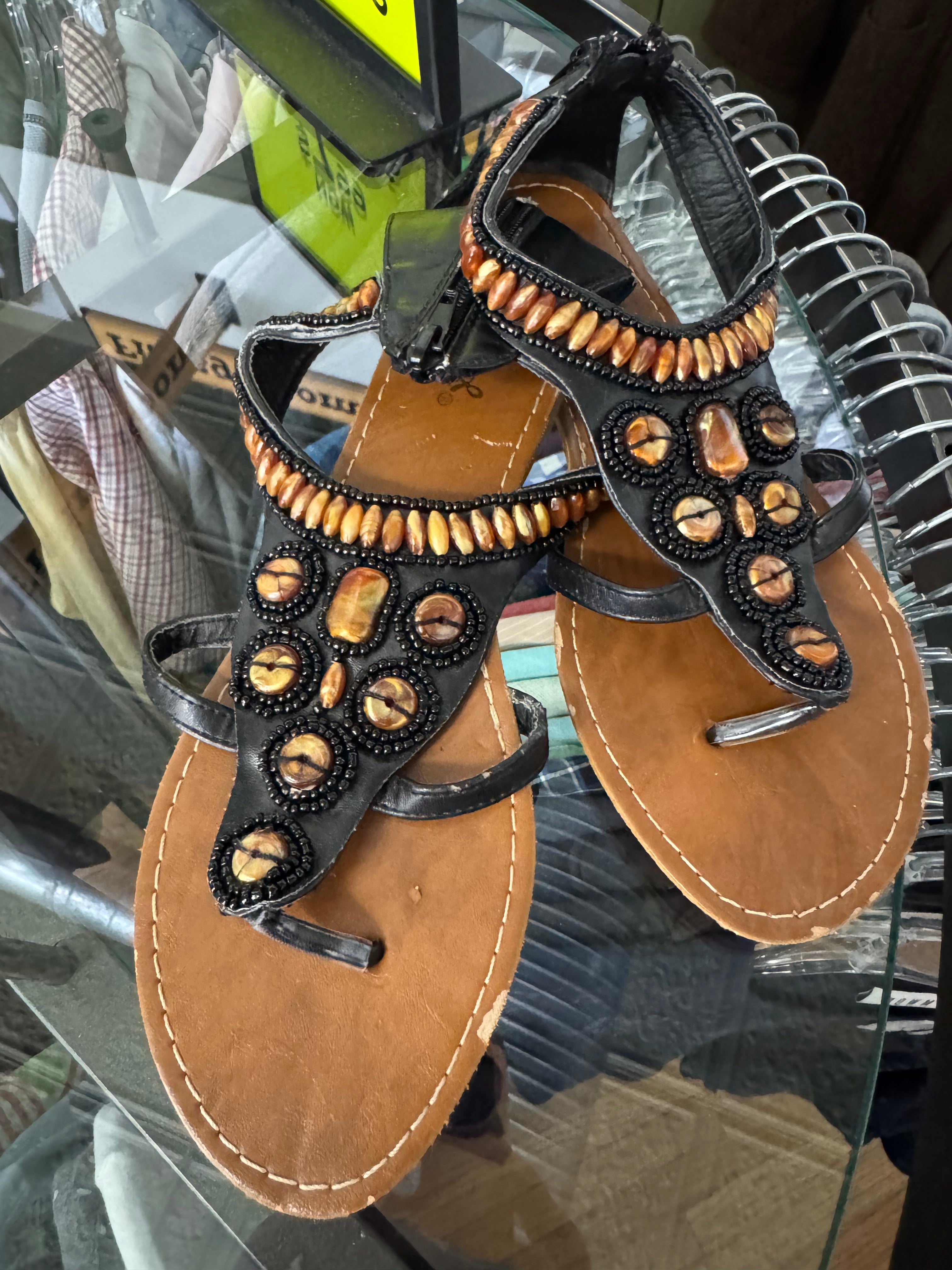 Boho Beaded Gladiator Sandals