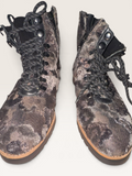 Floral Tapestry Lace-Up Ankle Boots