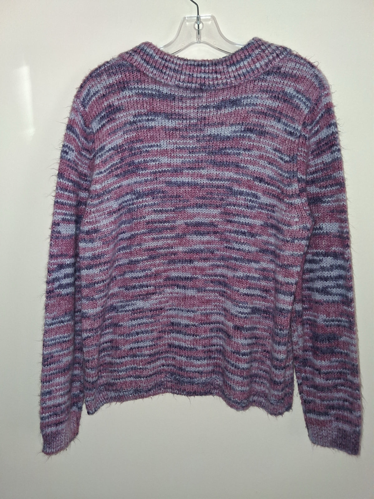 Alfred Dunner Pink & Purple Collared Knit Sweater