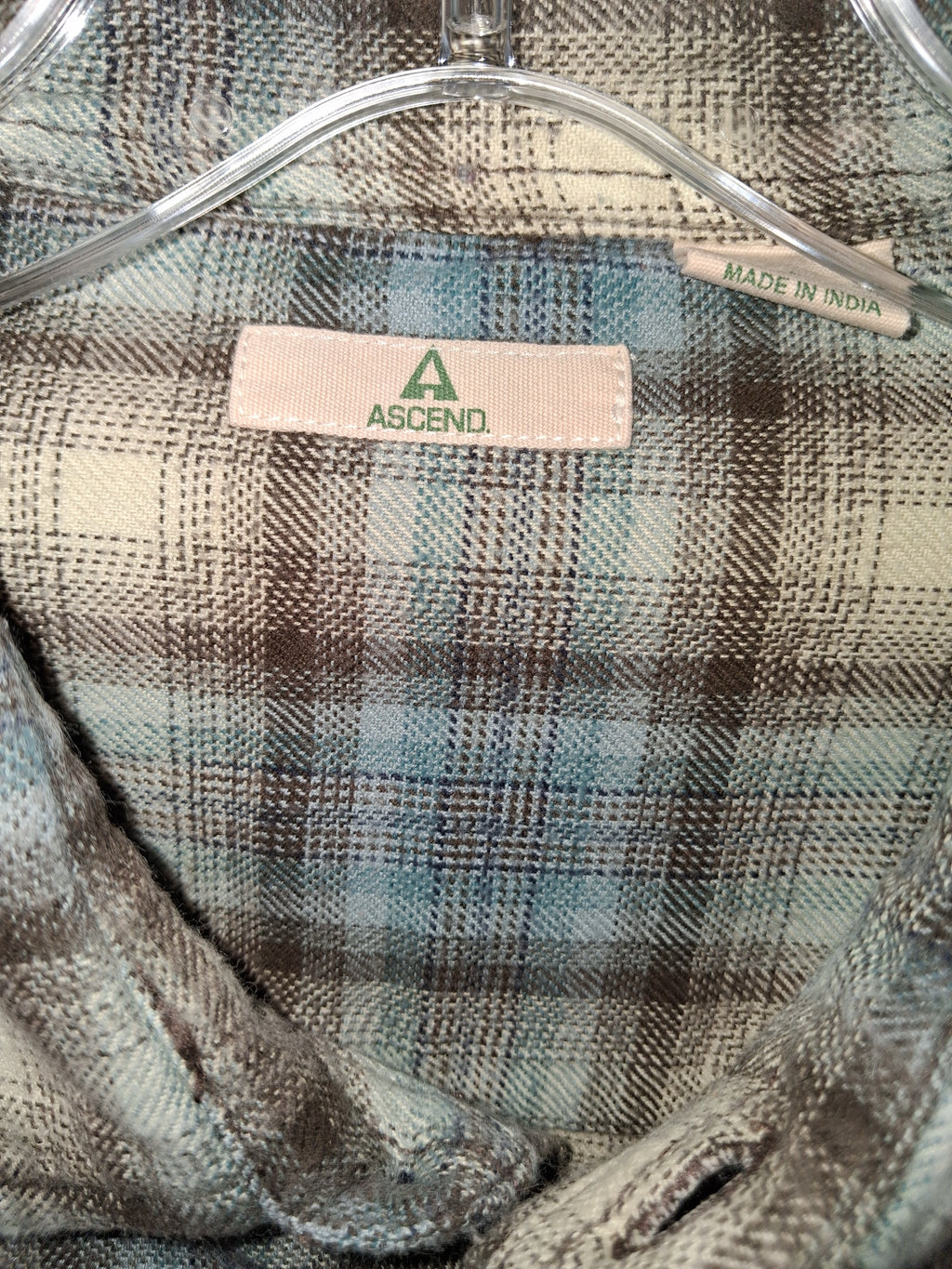 Ascend Blue, Cream & Brown Plaid Button-Up Shirt